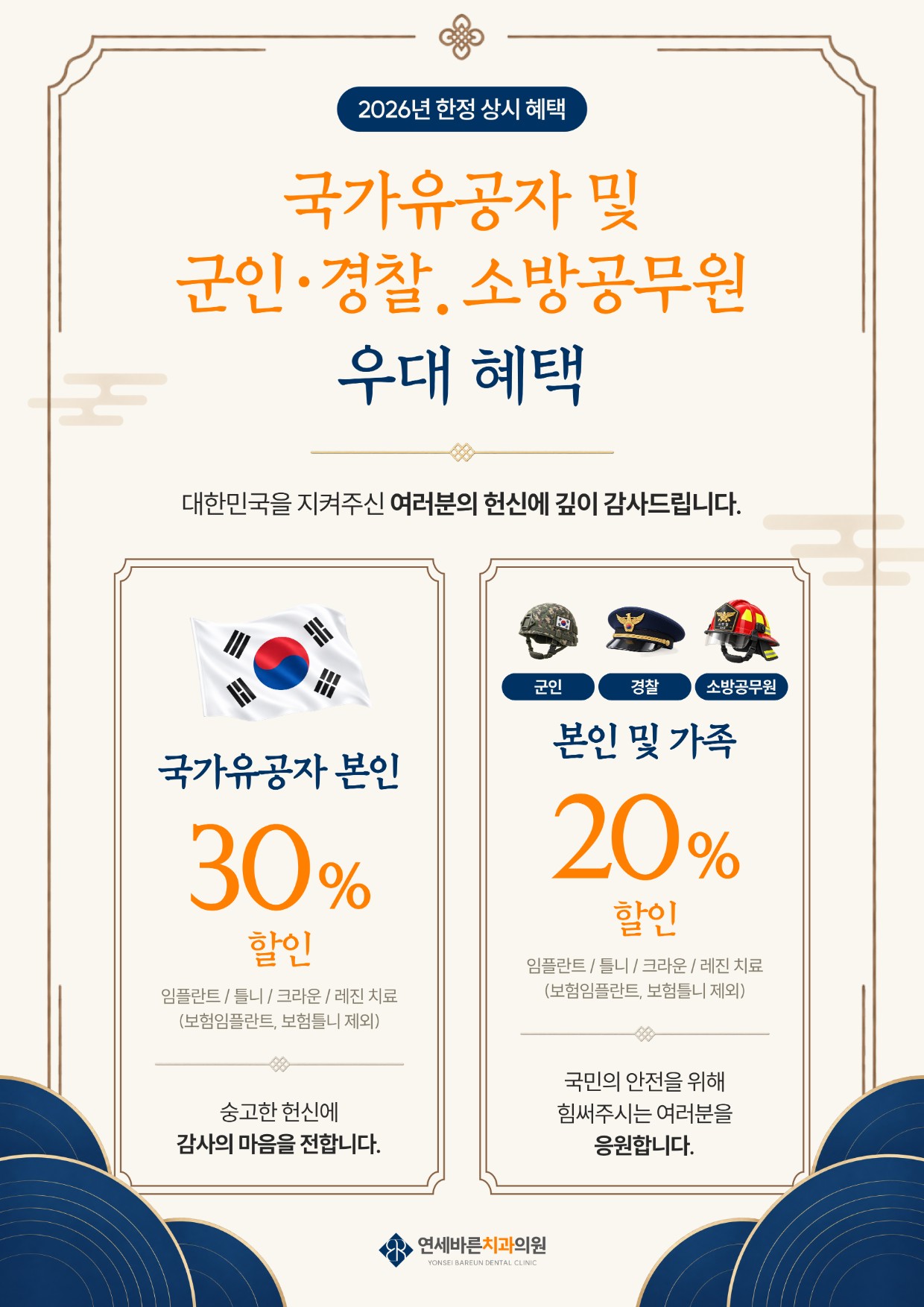 국가유공자 및 군인·경찰·소방공무원 우대 혜택